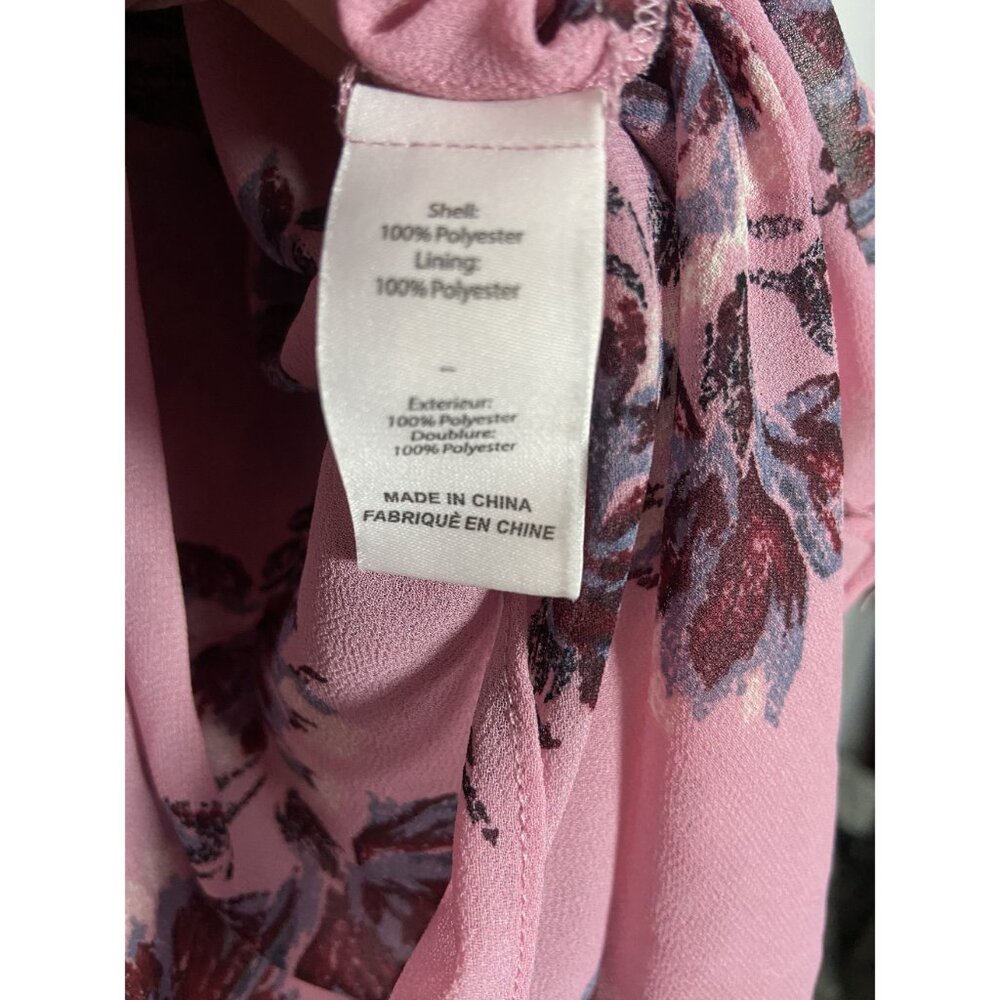 Cinq À Sept Women Sz 6 Tiered Ruffle Pink Floral Dress Billowy Long Sleeves $395 - Picture 13 of 16